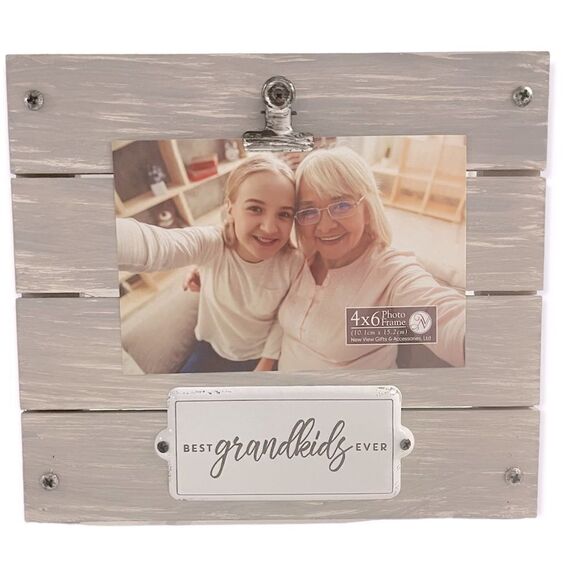 New View Gifts & Accessories Best Grandkids Ever White Wash 4x6 Clip Frame - Picture 13 of 13